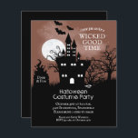 Budget Spooky Halloween Invitations<br><div class="desc">Small 4.5" x 5.6" paper Halloween invitations feature a large black castle and bare trees against a spooky night sky and your party details in chic white lettering. Printed on value 110 lb semi-gloss paper. **White ENVELOPES ARE OPTIONAL and an additional cost. Be sure to double-check your order before adding...</div>