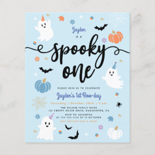 Budget Spooky One Blue Ghost Halloween 1 Birthday