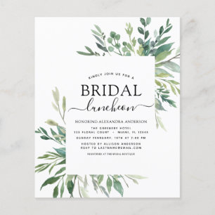 Budget Spring Bridal Shower Luncheon Greenery Flyer