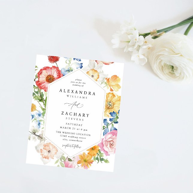 Budget Spring Multi Colour Florals Wedding Flyer (Creator Uploaded)
