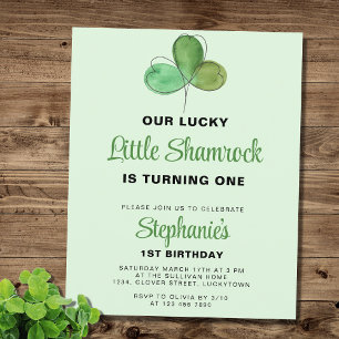 Budget St. Patrick's Day 1st Birthday Invitation