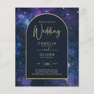 BUDGET Starry Night Purple Blue Wedding INVITE Flyer