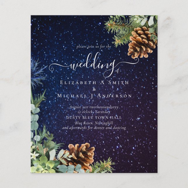 BUDGET  Starry Night Winter Wedding Budget Flyer (Front)