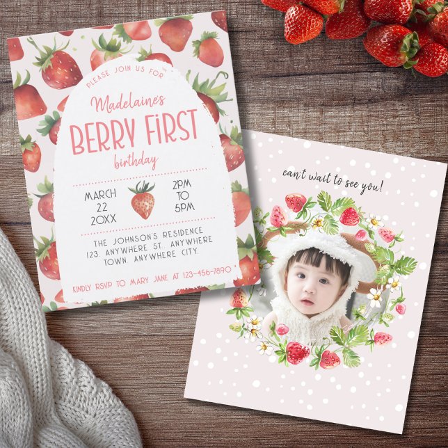 Budget Strawberry 1st Photo Berry First Birthday (Creator Uploaded)