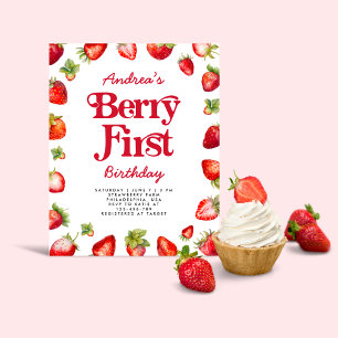 Budget Strawberry Berry First Birthday for Girls