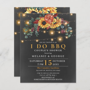 Budget String Light Sunflowers I DO BBQ Invitation