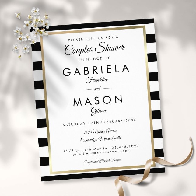 Budget Stripe WeddingCouples Shower Invitation Flyer (Creator Uploaded)