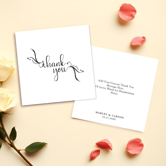 Budget Stylish Boho Script Wedding Thank You Card (Creator Uploaded)