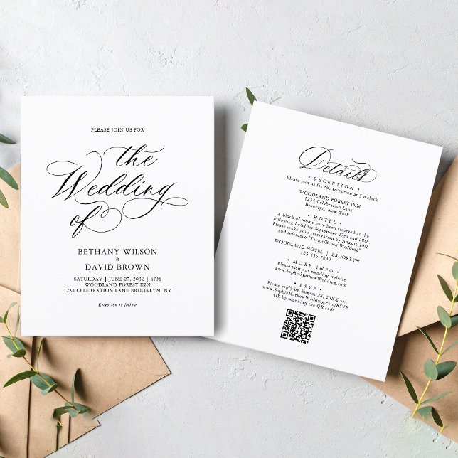 BUDGET Stylish Elegant Calligraphy QR Code Wedding (Creator Uploaded)