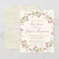 Budget Stylish Pink Garden Flower Baby Shower