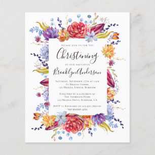 Budget Succulent Christening Invitation