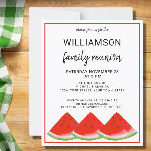 Budget Summer Family Reunion Watermelon Invitation