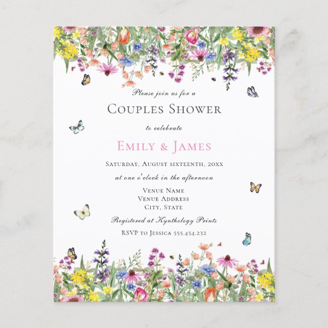 Budget Summer Floral Couples Shower (Front)