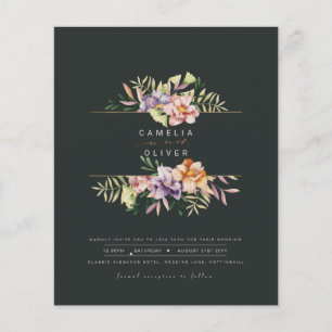 Budget Summer Floral Wedding Invite QR Code RSVP F Flyer
