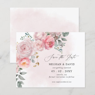 Budget Summer Spring Blush Floral Save the Date