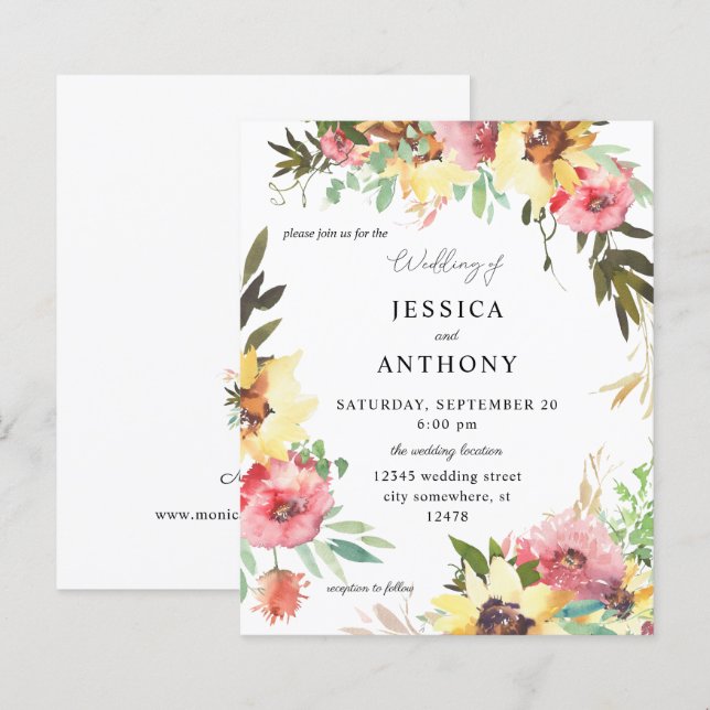 Budget Summer Sunflower Floral Wedding 2 (Front/Back)