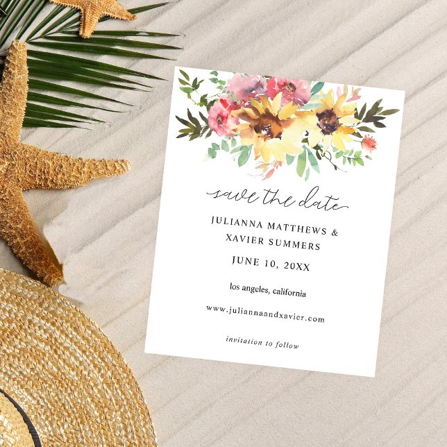 Budget Summer Sunflower Save the Date Flyer (Creator Uploaded)