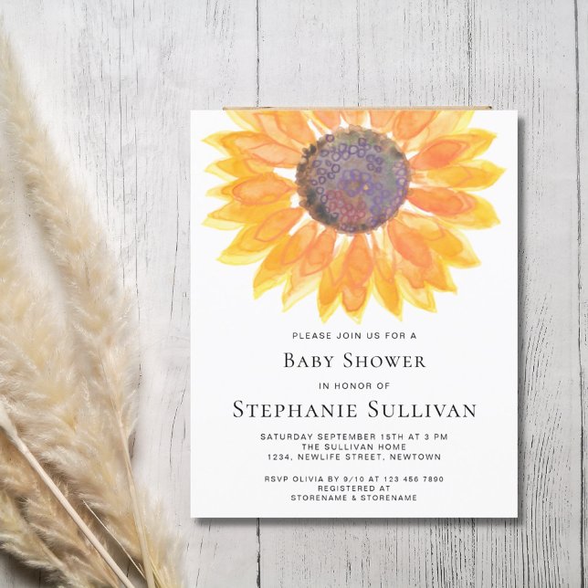 Budget Sunflower Baby Shower Invitation Card (Creator Uploaded)