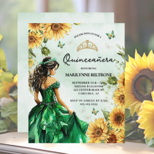 Budget Sunflower Butterfly Princess Quinceañera