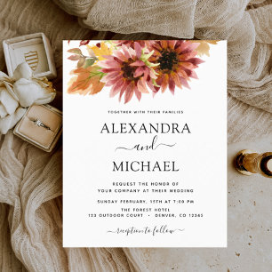 Budget Sunflower Country Wedding Invitation