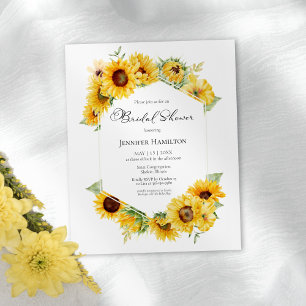 Budget Sunflower Fall Bridal Shower Invitations