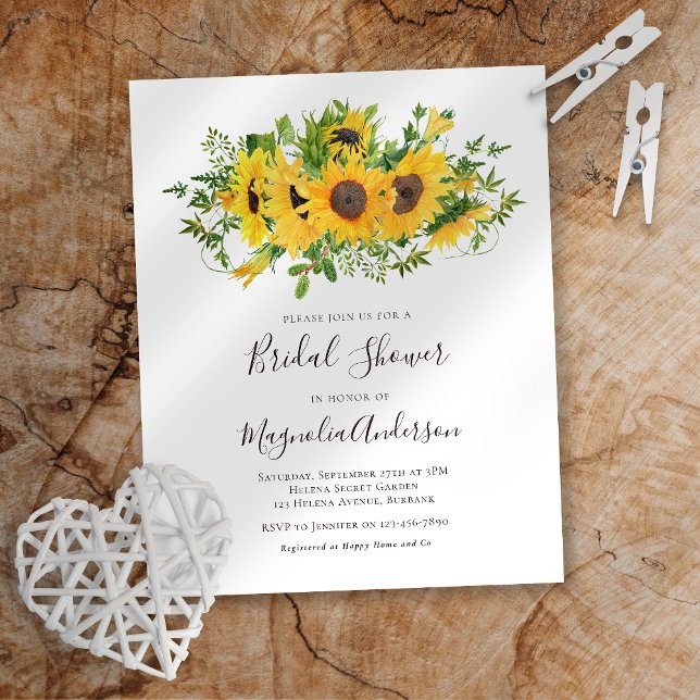 Budget Sunflower Floral Bridal Shower Invitation (Creator Uploaded)