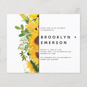 BUDGET Sunflower Floral Modern Wedding