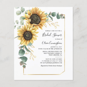 Budget Sunflower Geometric Floral Bridal Shower