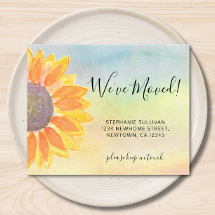 Budget Sunflower Moving Announcement Card