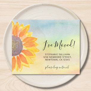 Budget Sunflower Moving Announcement Card