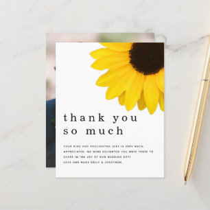 Budget Sunflower Newlywed Photo Thank You