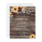 Budget Sunflower Roses Wood Wedding Invitation