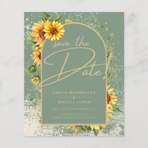 BUDGET Sunflower Sage Wedding Save The Date