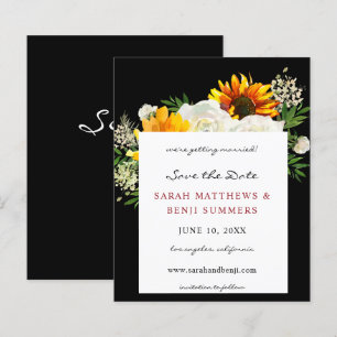 Budget Sunflower &W Floral B Artsy Save the Date 2