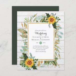 BUDGET Sunflowers Eucalyptus Greenery Wedding