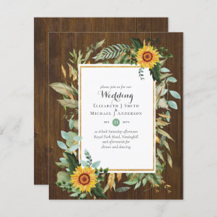 BUDGET Sunflowers Eucalyptus Greenery Wedding