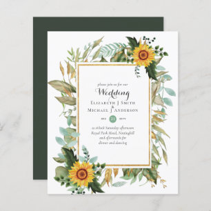 BUDGET Sunflowers Eucalyptus Greenery Wedding