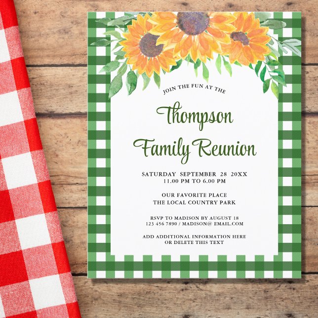 Budget Sunflowers Gingham Family Reunion (Creator Uploaded)