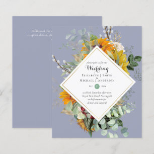 Budget Sunflowers Greenery Wedding Invites