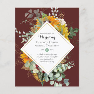 Budget Sunflowers Greenery Wedding Invites Flyer