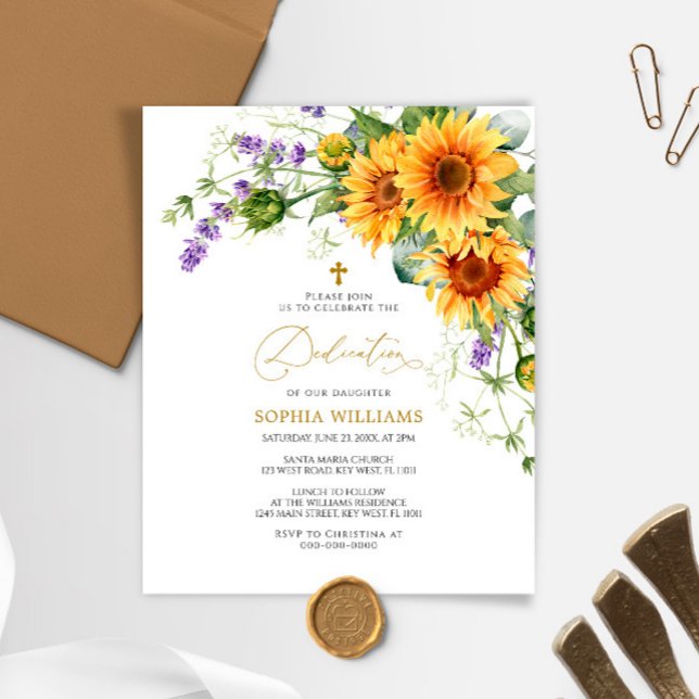 Budget Sunflowers & Lavender Dedication Invite (Creator Uploaded)
