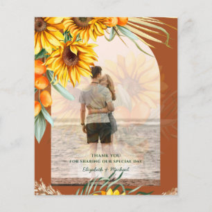 BUDGET Sunflowers Pampas Grass Terracotta Wedding Flyer