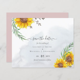 Budget Sunflowers Rustic Woodland Garden Save Date