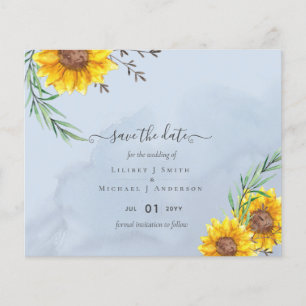Budget Sunflowers Rustic Woodland Garden Wedding Flyer