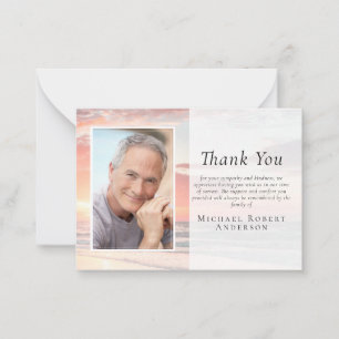 Budget Sunset Ocean Photo Funeral Thank You Note C Card