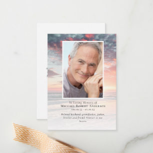 BUDGET Sunset Photo Funeral Thank You Card