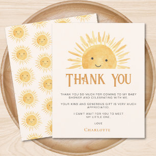 Budget Sunshine Baby Shower Thank You Card