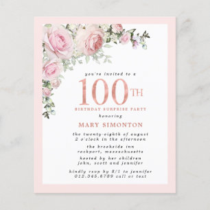 BUDGET SURPRISE 100th Birthday Party Pink Floral