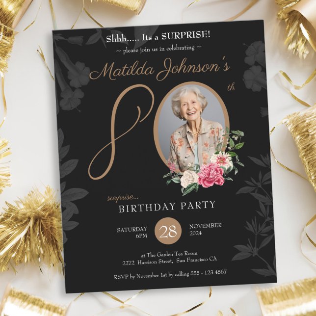 Budget Surprise 80th Birthday Party Invitation (Budget Surprise 80th Birthday Party Invitation)