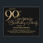Budget Surprise 90th Birthday Party Invitation<br><div class="desc">Budget Surprise 90th Birthday Party Invitation</div>